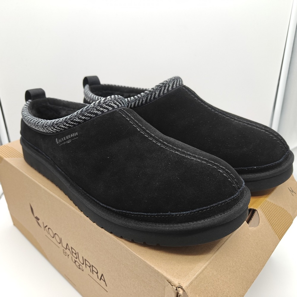 Koolaburra by UGG M Burree Slippers Mens Size 13 Black Slip On Suede New w/box